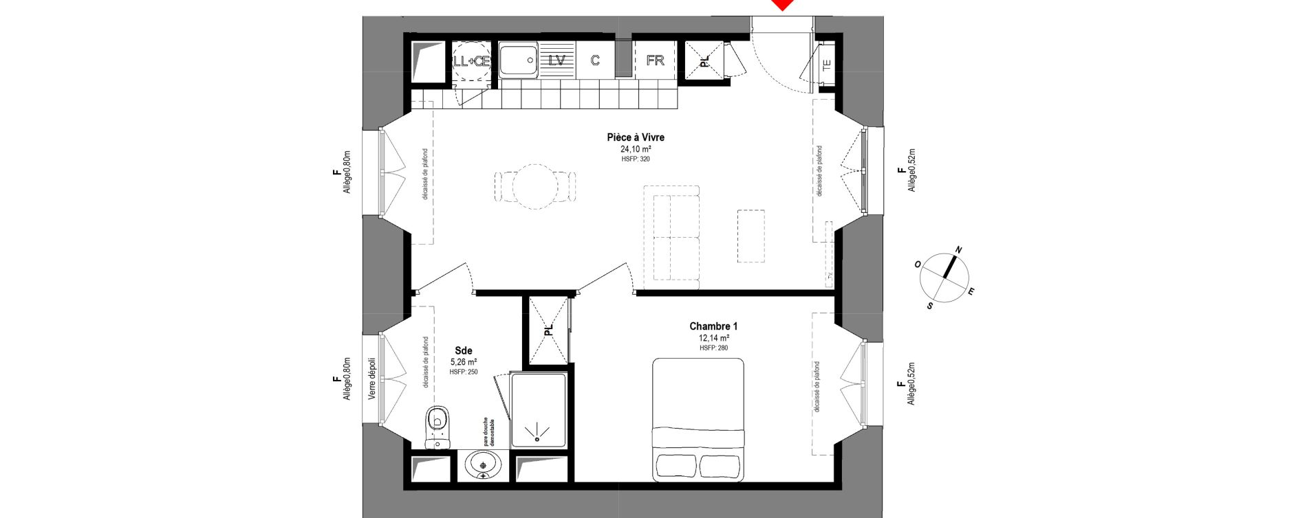 Appartement T2 de 41,50 m2 &agrave; Fontainebleau Centre