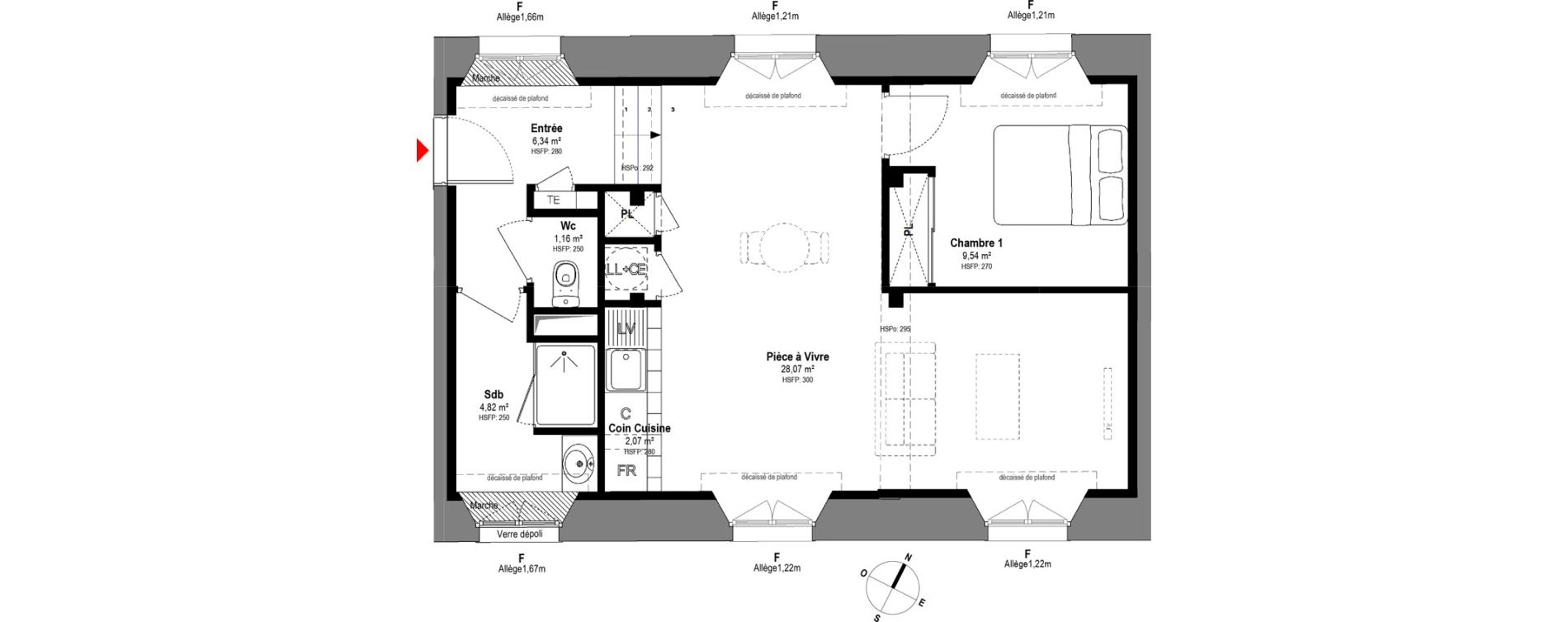 Appartement T2 de 52,00 m2 à Fontainebleau Centre