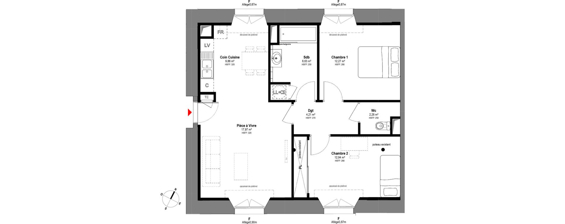 Appartement T3 de 66,16 m2 &agrave; Fontainebleau Centre