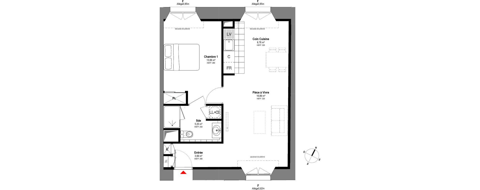 Appartement T2 de 49,50 m2 &agrave; Fontainebleau Centre