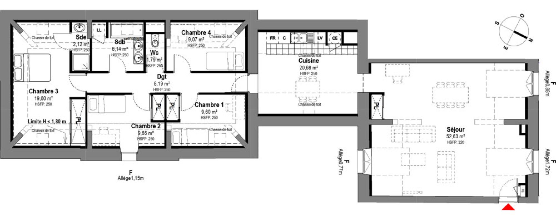 Appartement T5 de 139,48 m2 &agrave; Fontainebleau Centre