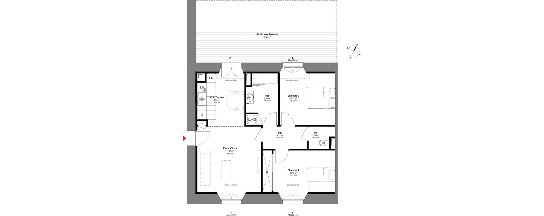 Appartement T3 de 65,82 m2 &agrave; Fontainebleau Centre