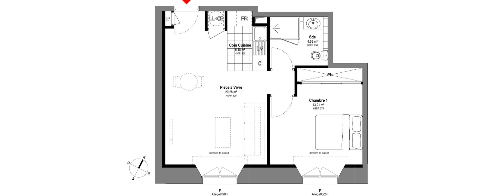 Appartement T2 de 43,65 m2 &agrave; Fontainebleau Centre