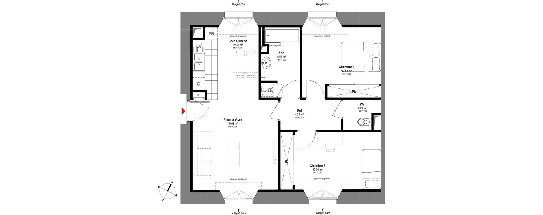 Appartement T3 de 66,26 m2 &agrave; Fontainebleau Centre