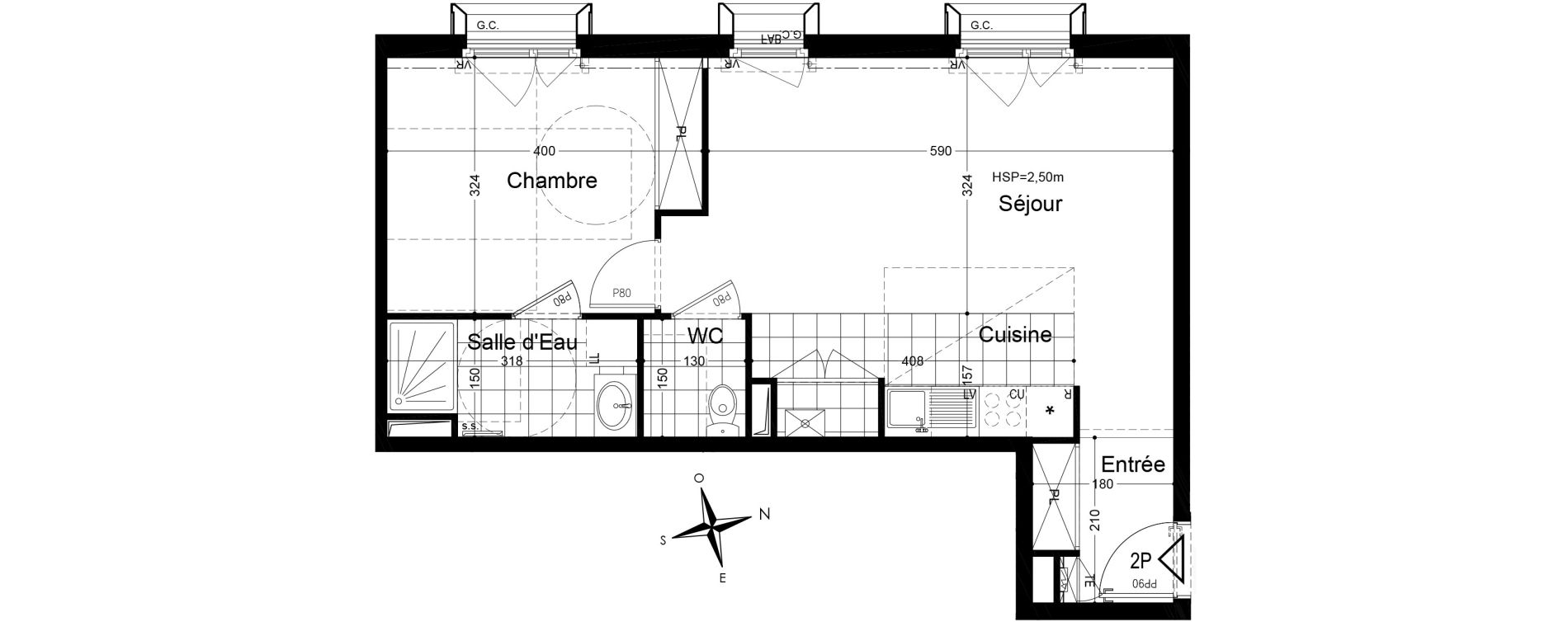 Appartement T2 de 49,13 m2 &agrave; Fontainebleau Centre