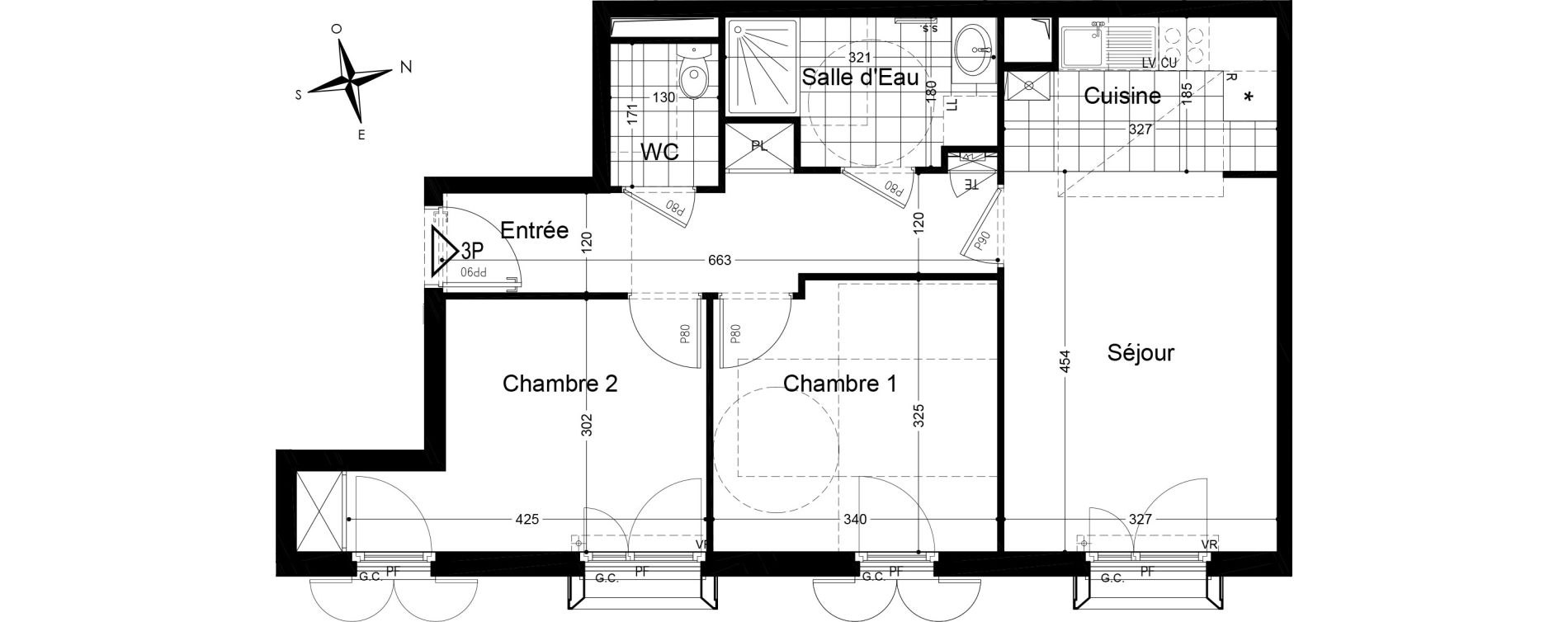 Appartement T3 de 58,42 m2 &agrave; Fontainebleau Centre