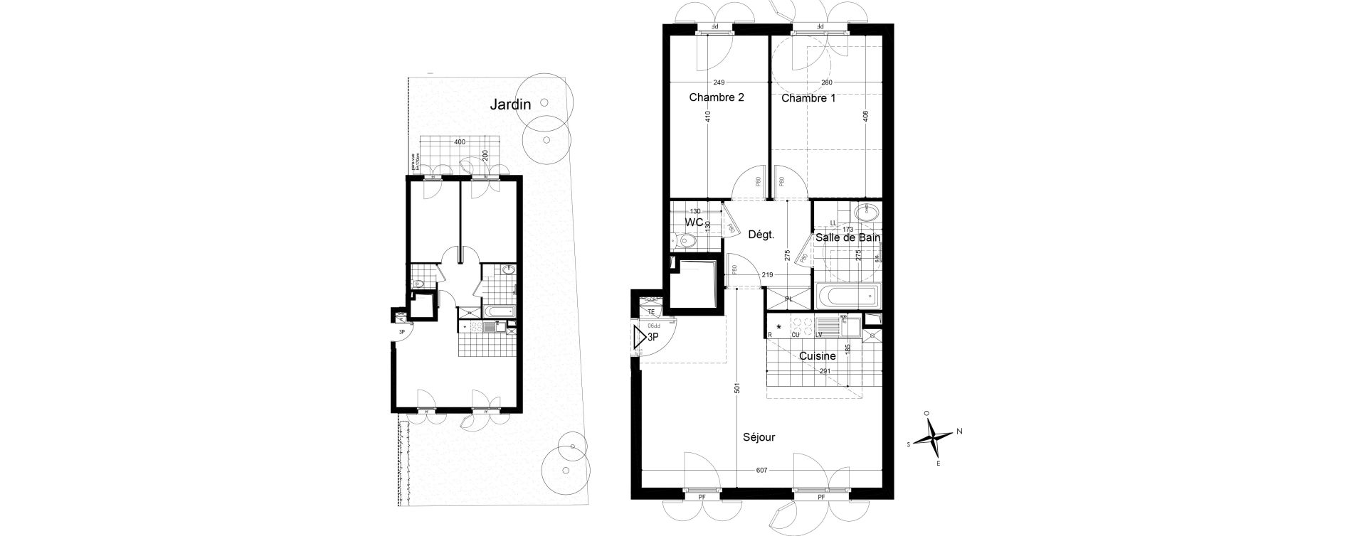 Appartement T3 de 60,71 m2 &agrave; Fontainebleau Centre