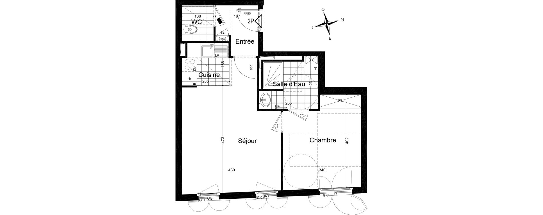 Appartement T2 de 47,50 m2 &agrave; Fontainebleau Centre