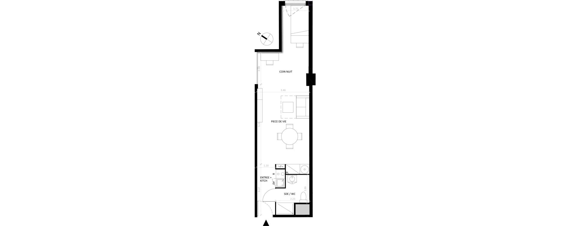 Appartement T1 de 41,35 m2 &agrave; Fontainebleau Centre