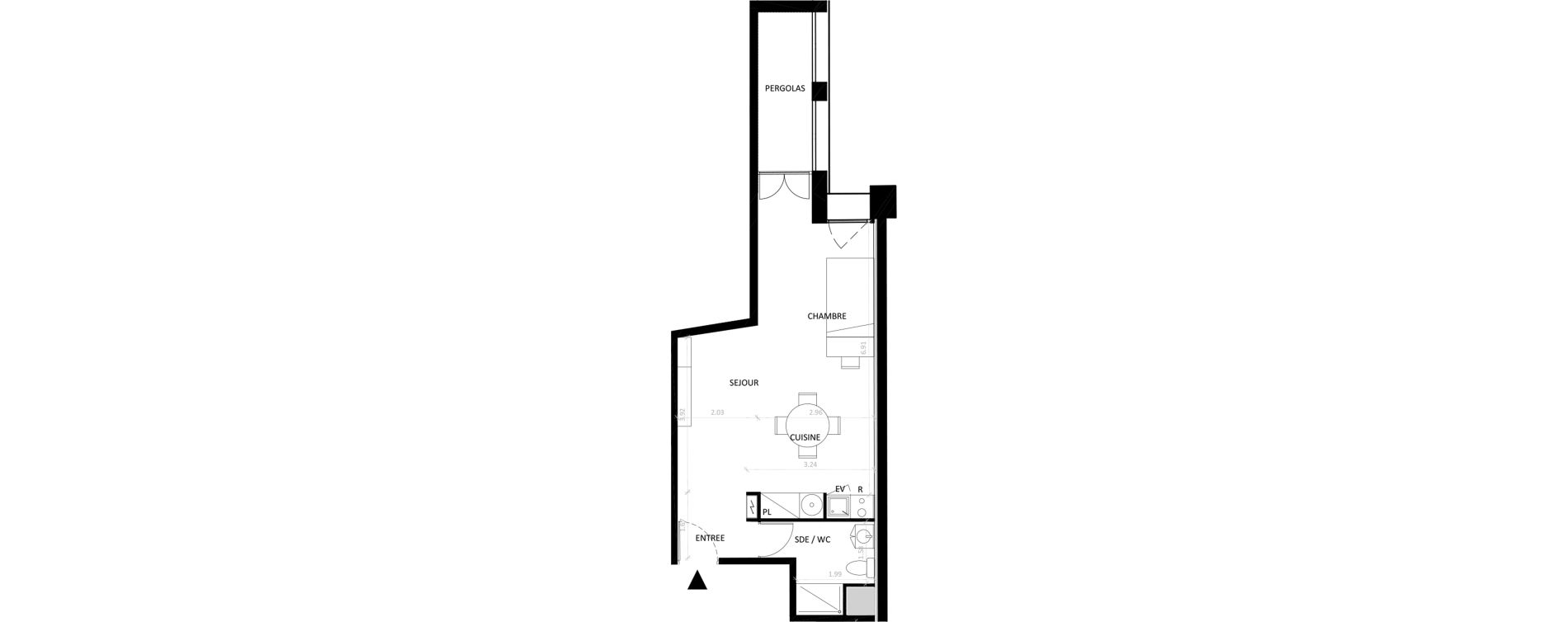Appartement T1 de 40,36 m2 &agrave; Fontainebleau Centre