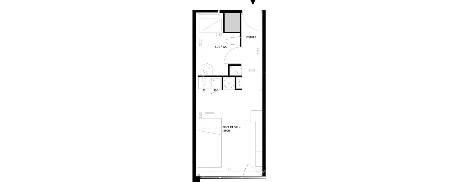 Appartement T1 de 26,00 m2 &agrave; Fontainebleau Centre