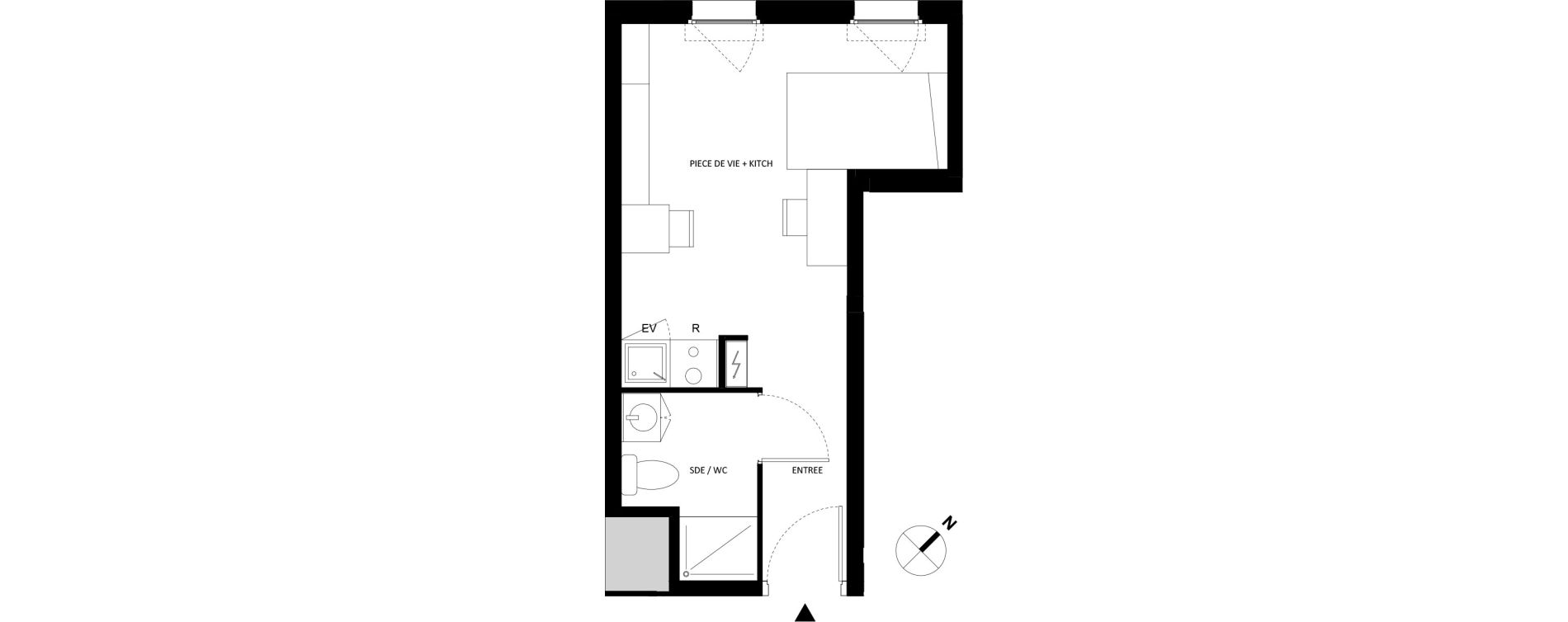 Appartement T1 de 20,81 m2 &agrave; Fontainebleau Centre