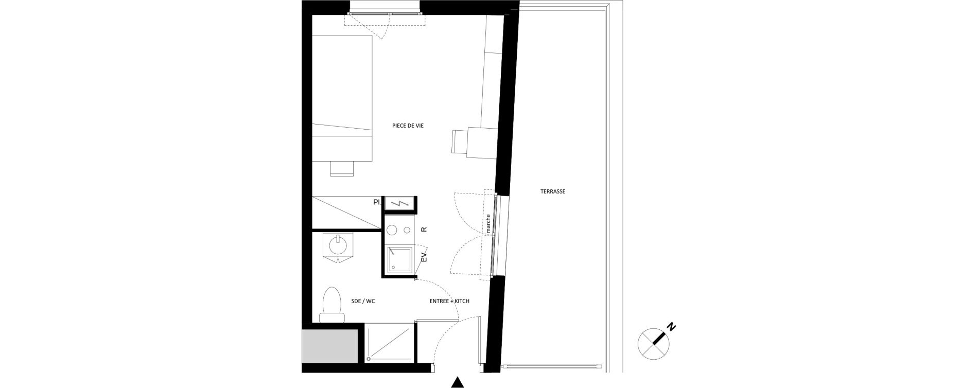 Appartement T1 de 24,07 m2 &agrave; Fontainebleau Centre