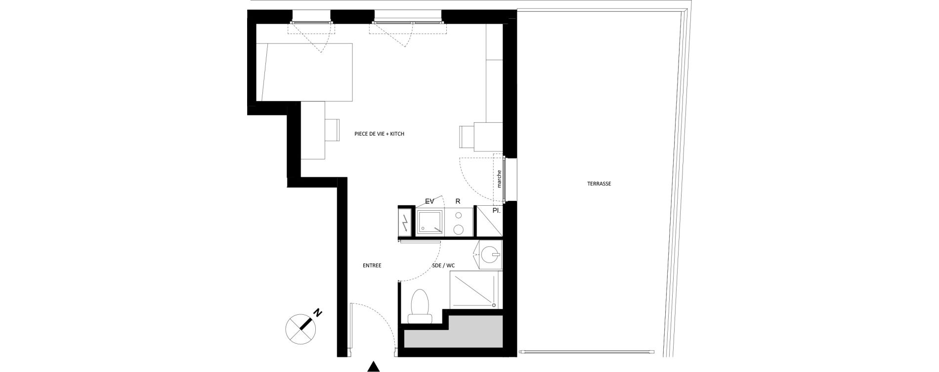 Appartement T1 de 24,56 m2 &agrave; Fontainebleau Centre
