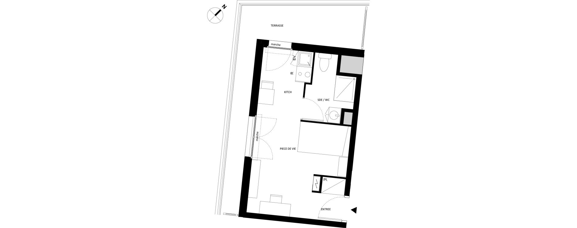 Appartement T1 de 23,15 m2 &agrave; Fontainebleau Centre