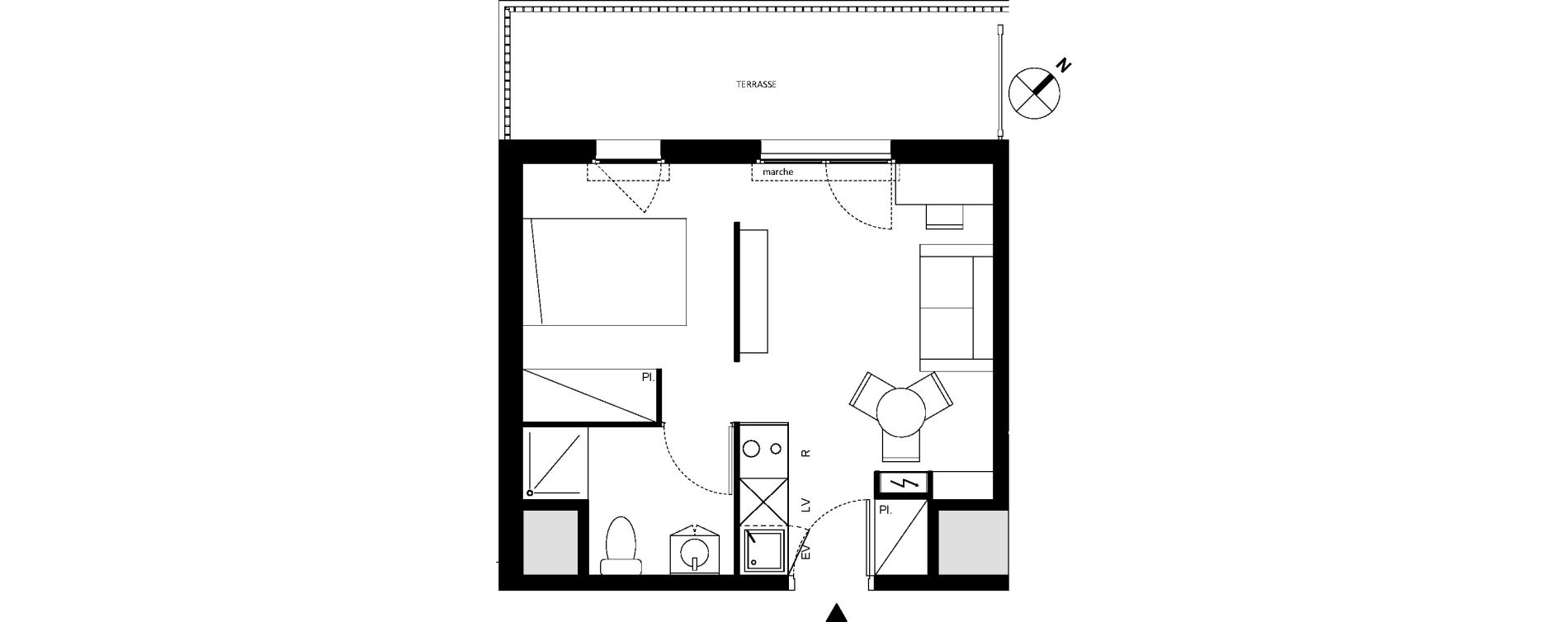 Appartement T1 de 27,06 m2 &agrave; Fontainebleau Centre