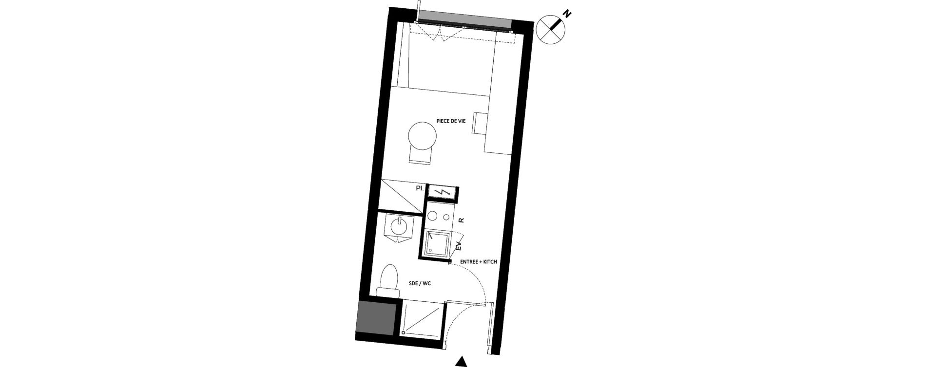 Appartement T1 de 17,56 m2 &agrave; Fontainebleau Centre