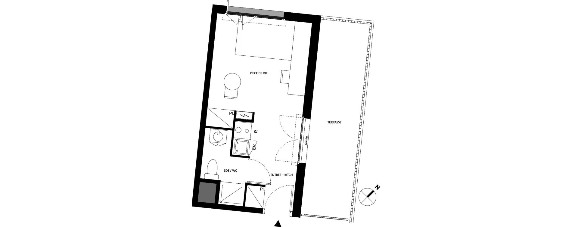 Appartement T1 de 21,85 m2 &agrave; Fontainebleau Centre
