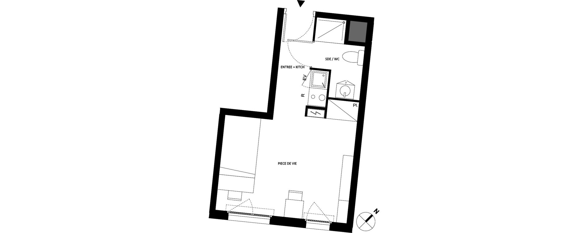 Appartement T1 de 23,14 m2 &agrave; Fontainebleau Centre