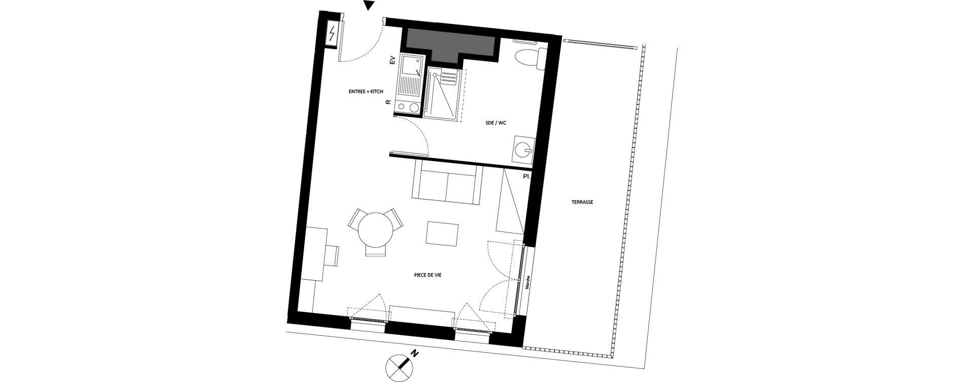 Appartement T1 de 31,95 m2 &agrave; Fontainebleau Centre