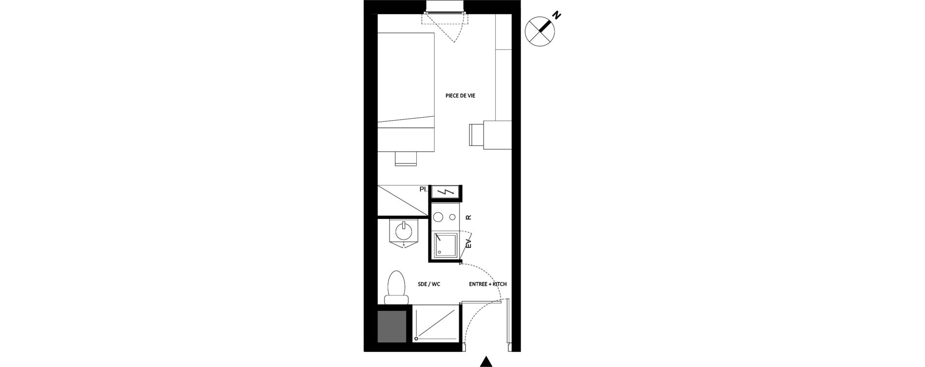 Appartement T1 de 18,78 m2 &agrave; Fontainebleau Centre