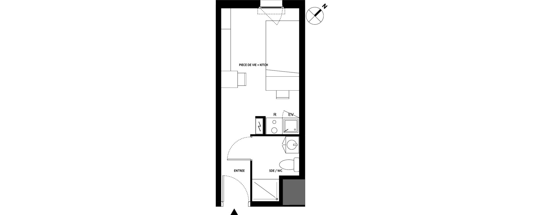 Appartement T1 de 18,55 m2 &agrave; Fontainebleau Centre
