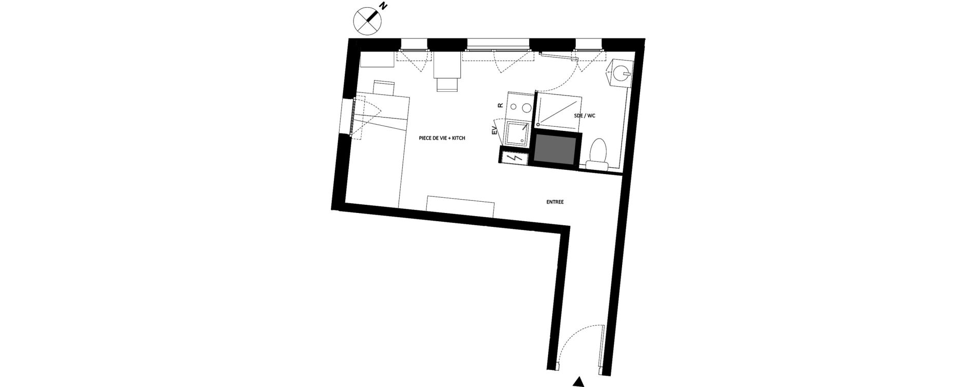 Appartement T1 de 24,87 m2 &agrave; Fontainebleau Centre