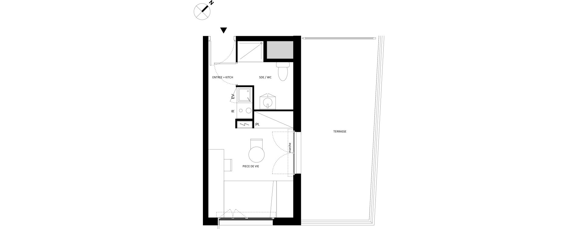 Appartement T1 de 20,57 m2 &agrave; Fontainebleau Centre