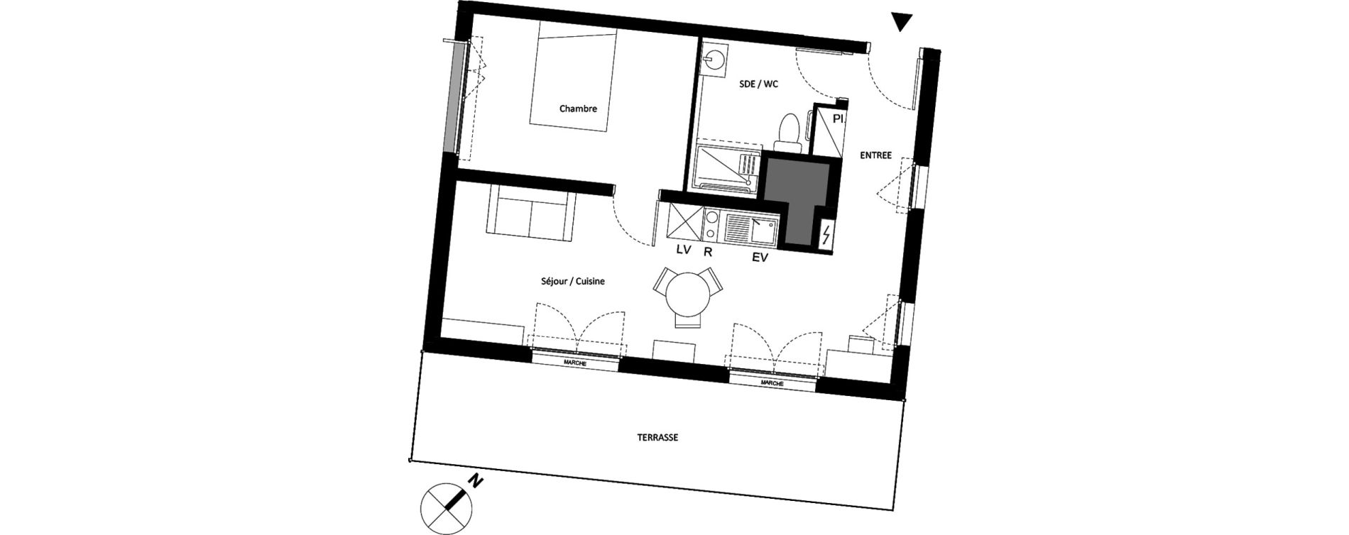 Appartement T2 de 45,15 m2 &agrave; Fontainebleau Centre