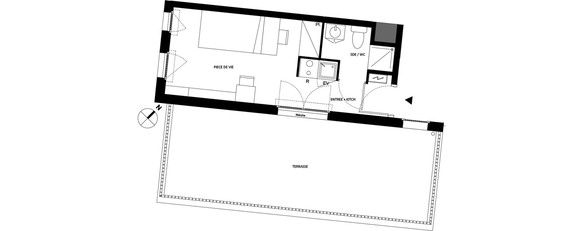 Appartement T1 de 19,13 m2 &agrave; Fontainebleau Centre