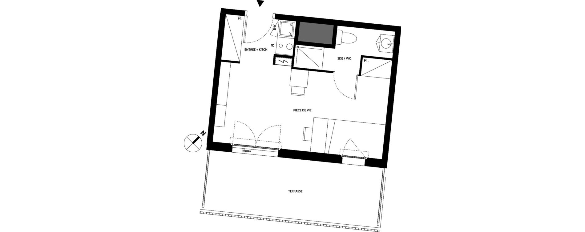 Appartement T1 de 24,76 m2 &agrave; Fontainebleau Centre