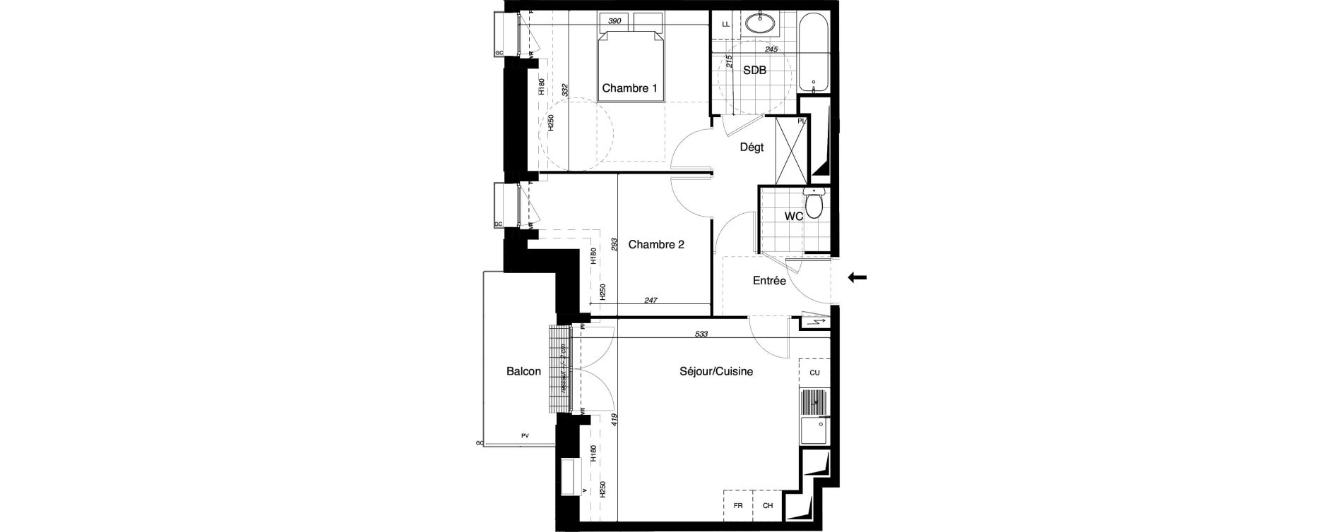 Appartement T3 de 55,10 m2 &agrave; Gretz-Armainvilliers Centre