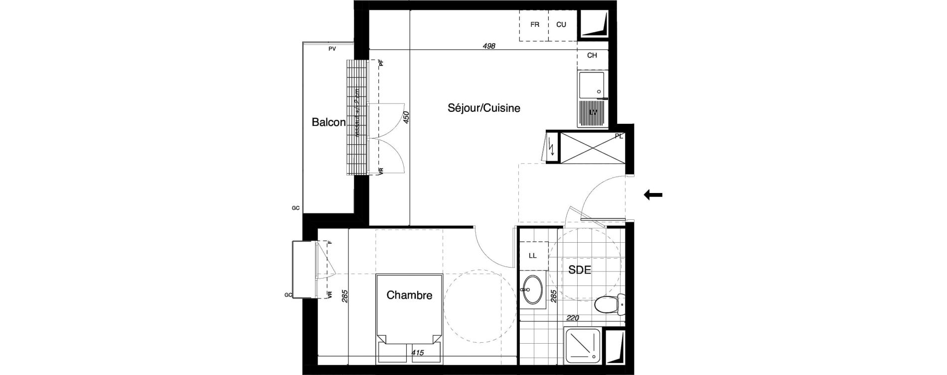 Appartement T2 de 40,11 m2 &agrave; Gretz-Armainvilliers Centre