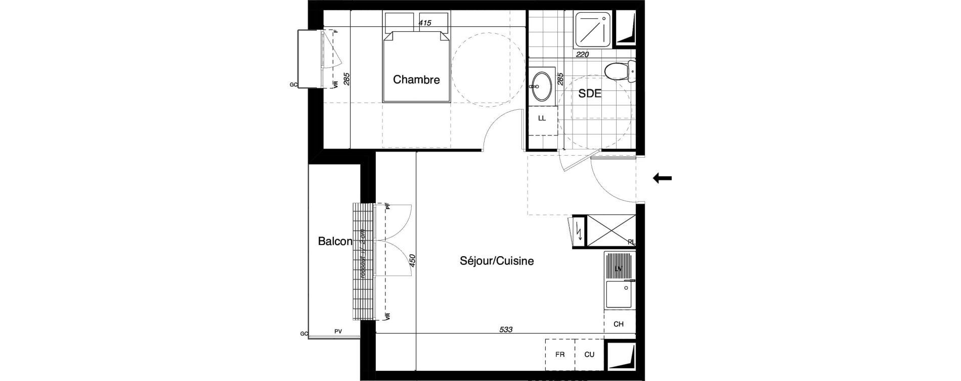 Appartement T2 de 41,00 m2 &agrave; Gretz-Armainvilliers Centre