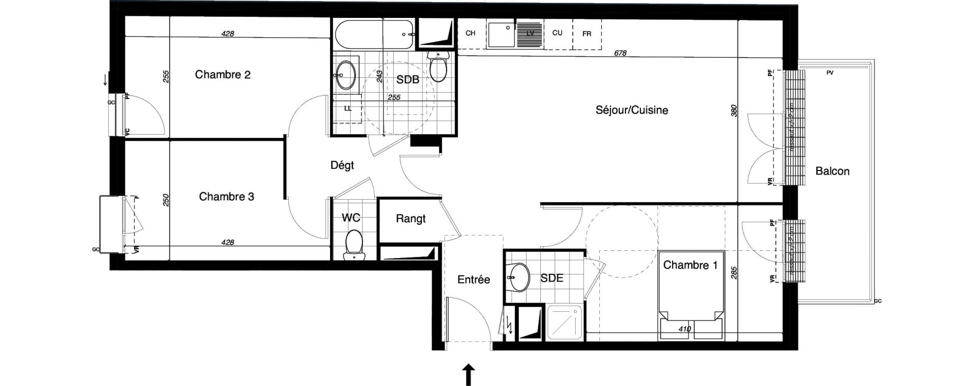 Appartement T4 de 77,87 m2 &agrave; Gretz-Armainvilliers Centre