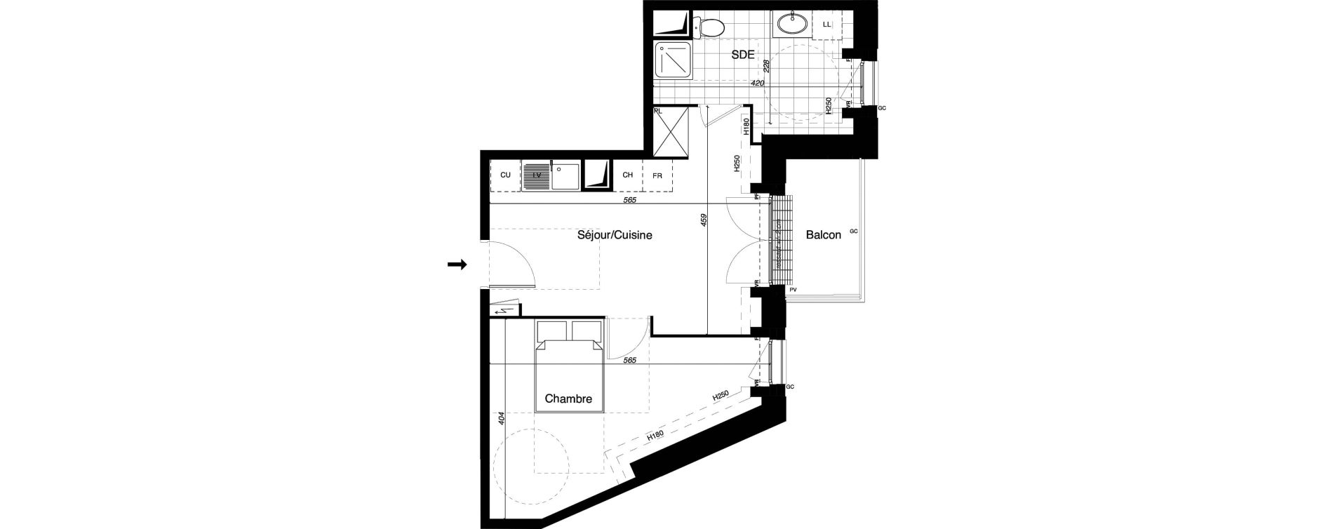 Appartement T2 de 45,92 m2 &agrave; Gretz-Armainvilliers Centre