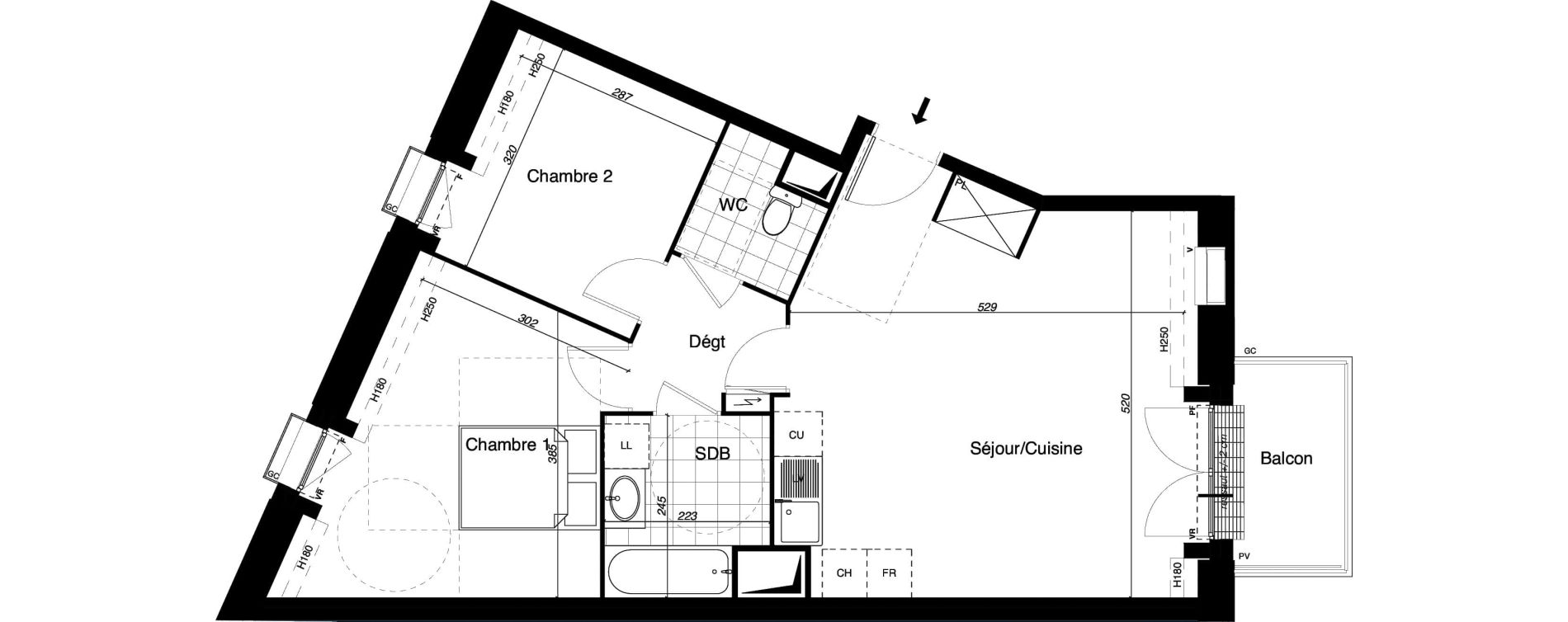 Appartement T3 de 64,71 m2 &agrave; Gretz-Armainvilliers Centre