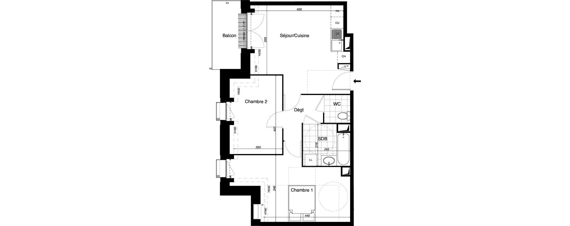 Appartement T3 de 58,78 m2 &agrave; Gretz-Armainvilliers Centre
