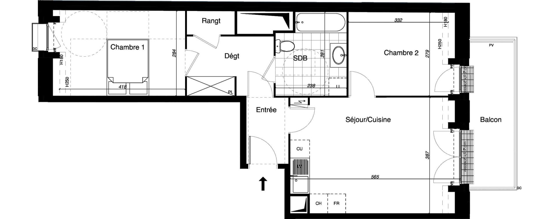 Appartement T3 de 58,50 m2 &agrave; Gretz-Armainvilliers Centre