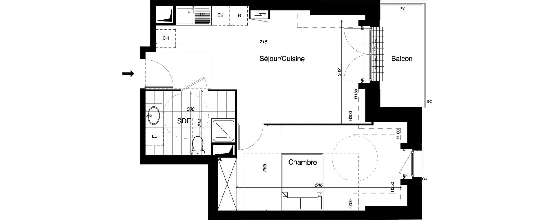 Appartement T2 de 45,28 m2 &agrave; Gretz-Armainvilliers Centre