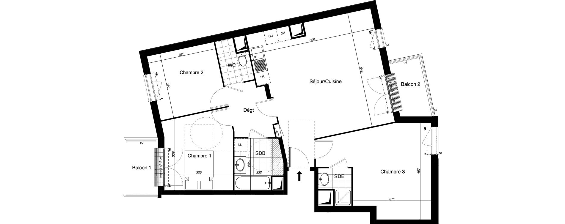 Appartement T4 de 87,31 m2 &agrave; Gretz-Armainvilliers Centre