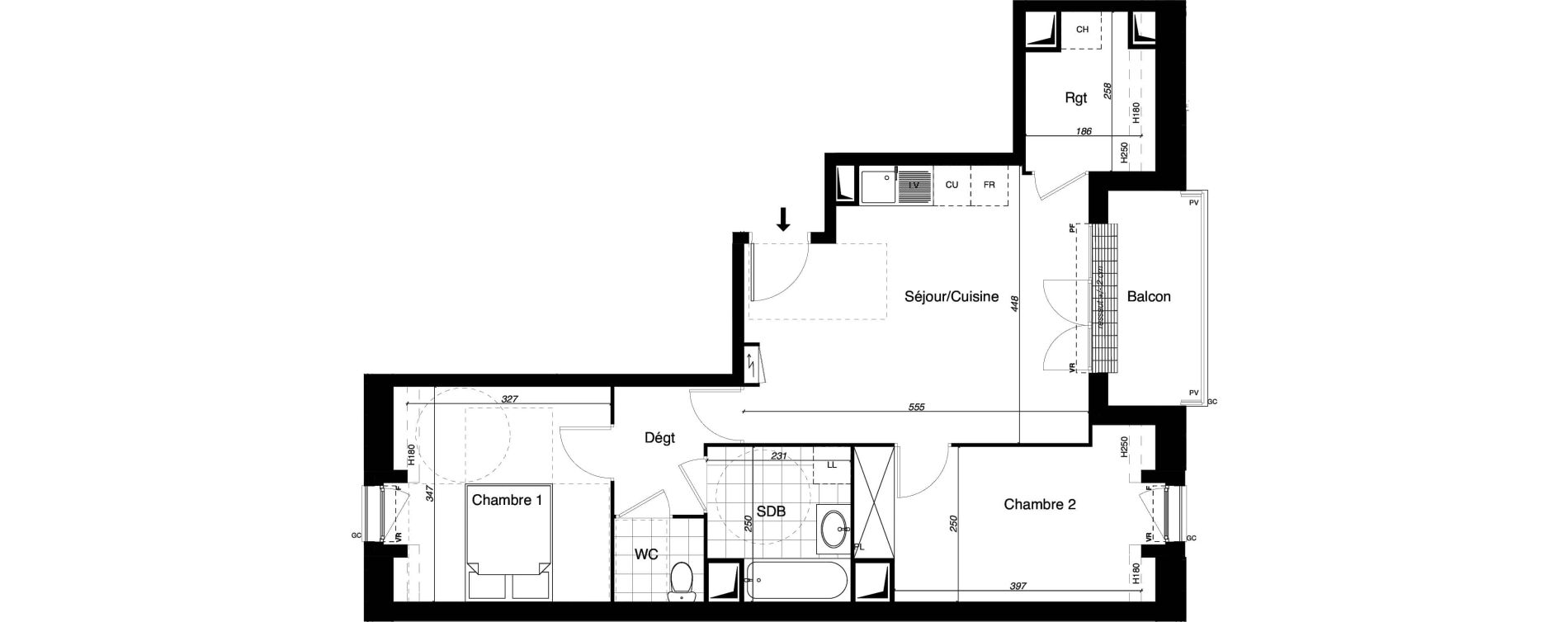 Appartement T3 de 61,05 m2 &agrave; Gretz-Armainvilliers Centre