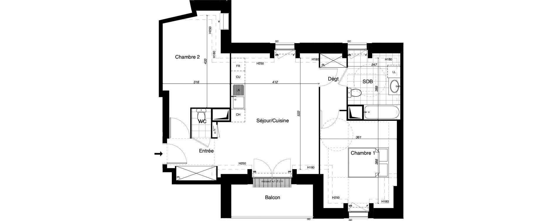 Appartement T3 de 66,84 m2 &agrave; Gretz-Armainvilliers Centre