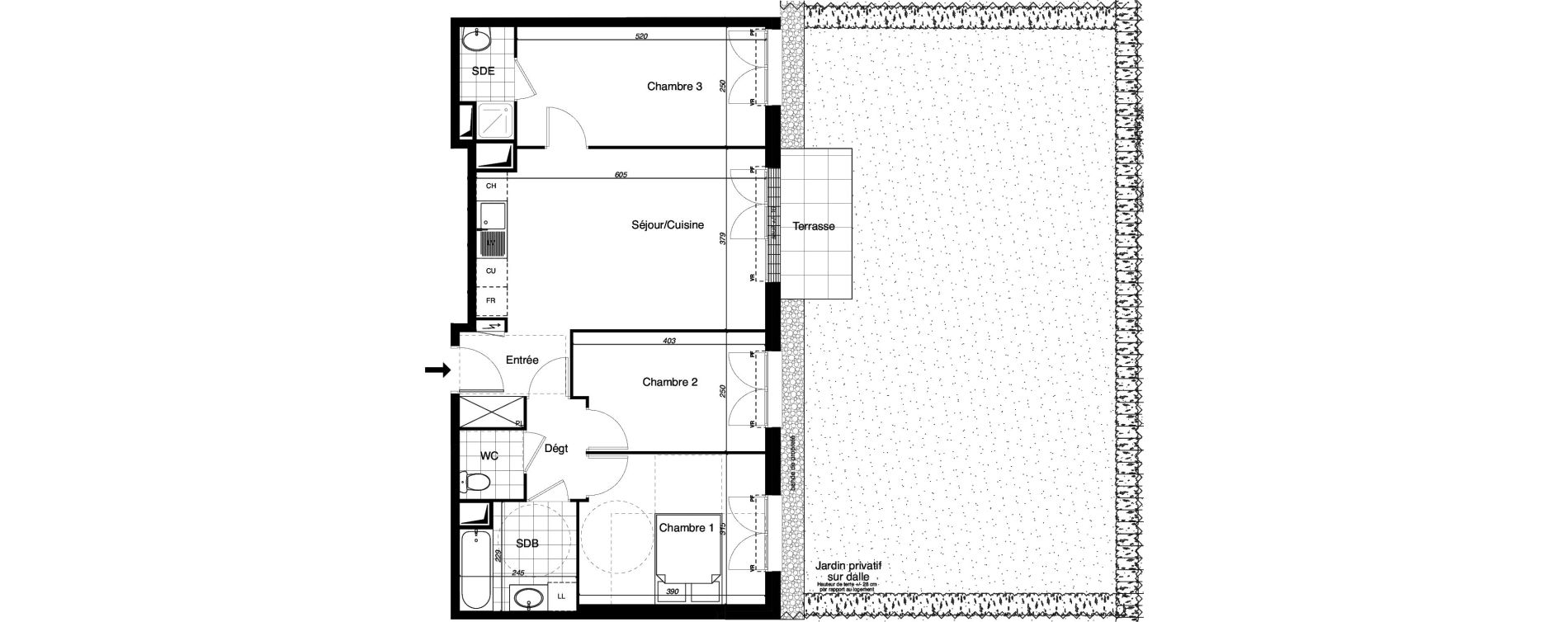 Appartement T4 de 73,43 m2 &agrave; Gretz-Armainvilliers Centre