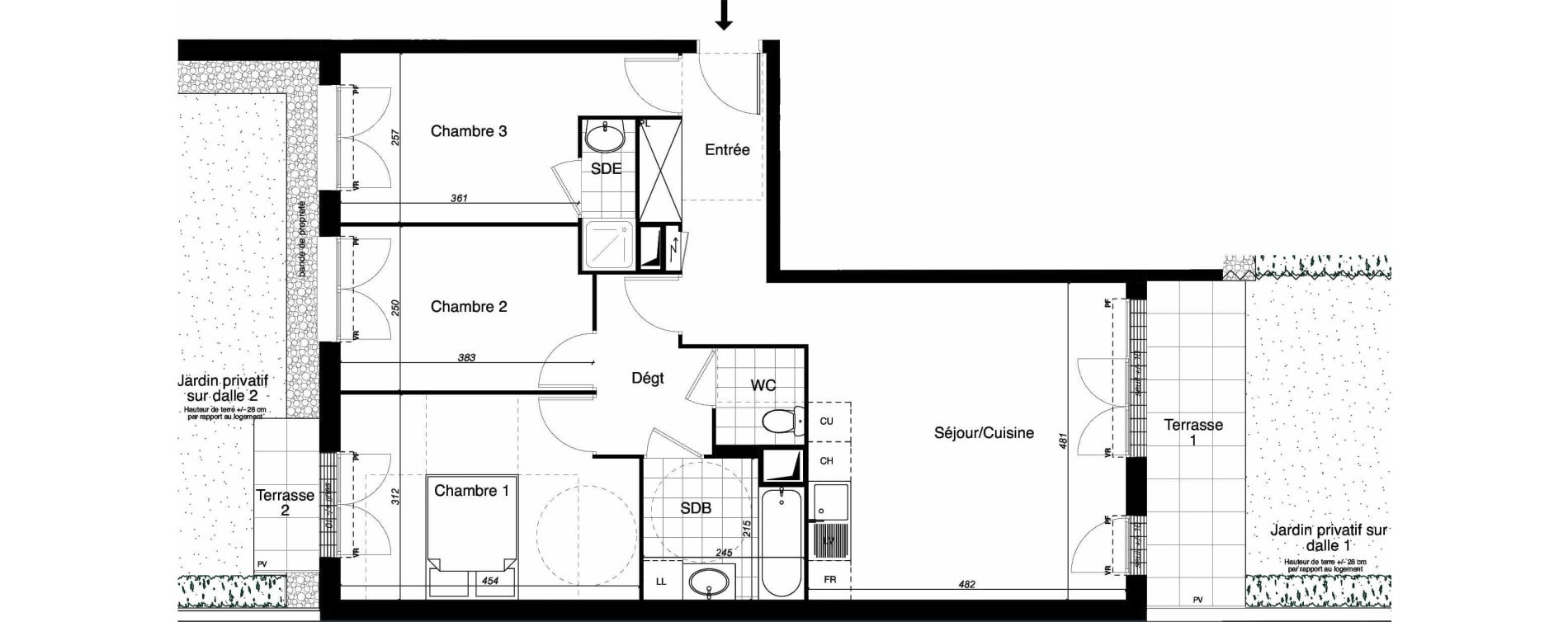 Appartement T4 de 77,14 m2 &agrave; Gretz-Armainvilliers Centre