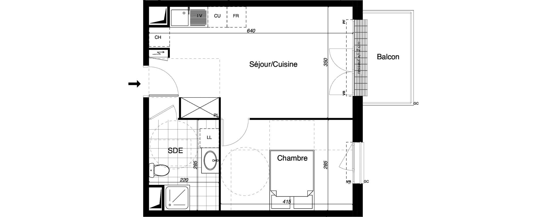 Appartement T2 de 39,44 m2 &agrave; Gretz-Armainvilliers Centre