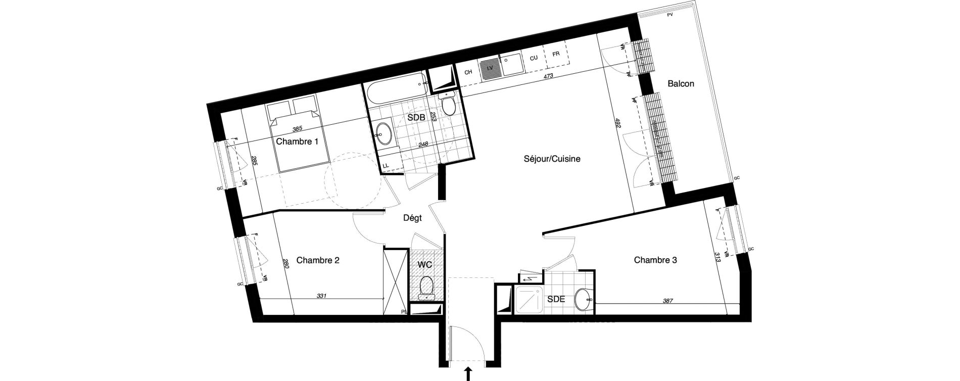 Appartement T4 de 78,05 m2 &agrave; Gretz-Armainvilliers Centre