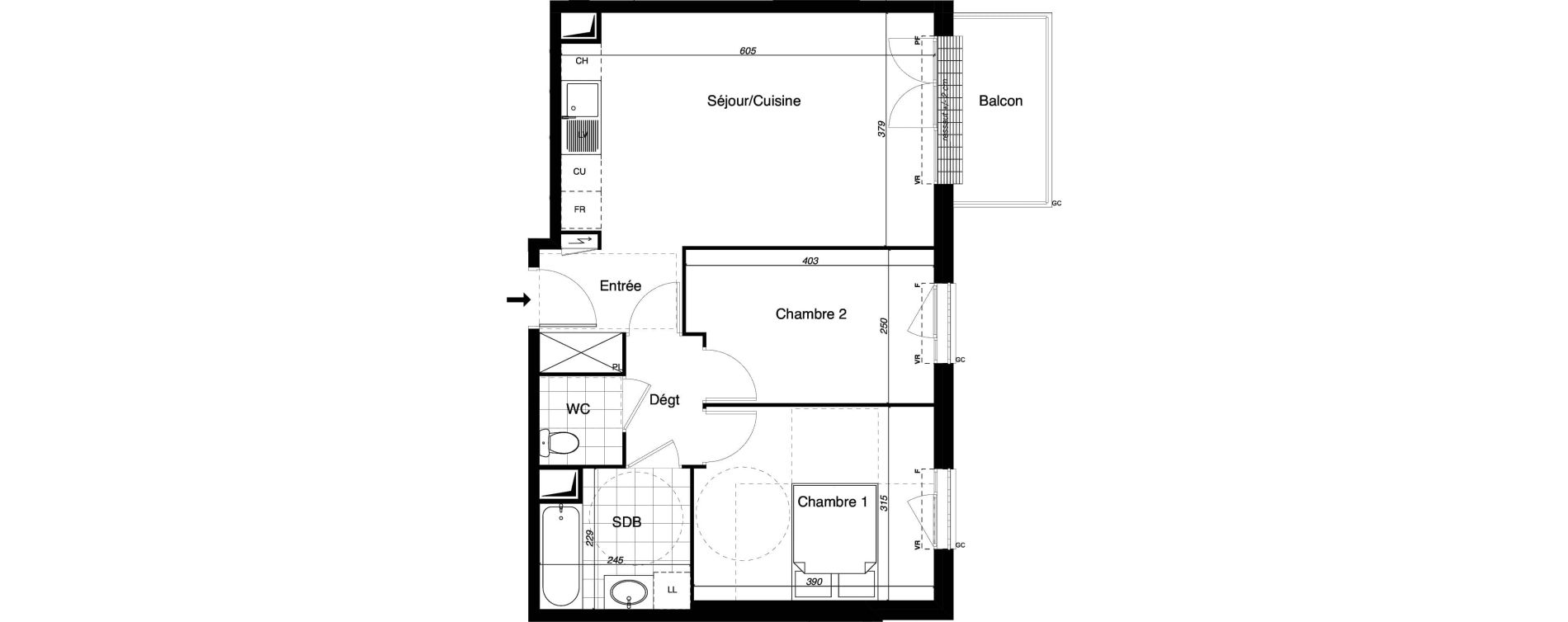 Appartement T3 de 58,12 m2 &agrave; Gretz-Armainvilliers Centre