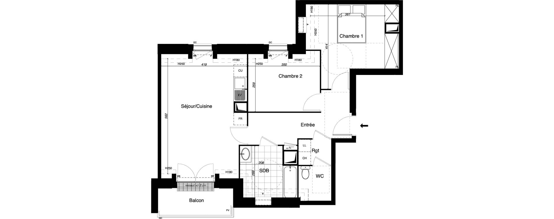 Appartement T3 de 66,11 m2 &agrave; Gretz-Armainvilliers Centre