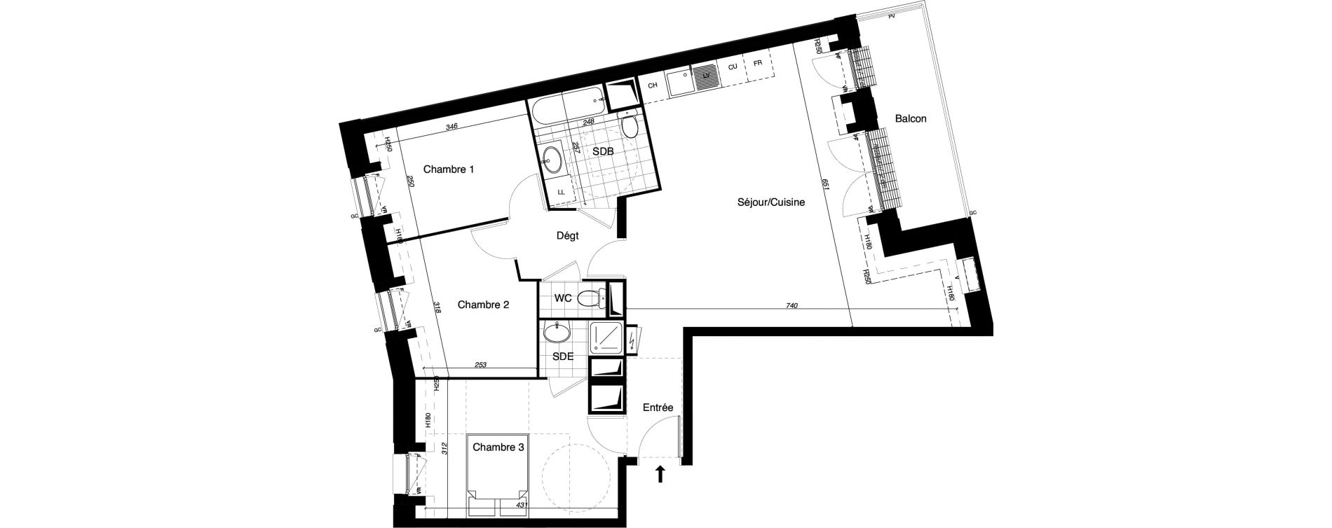 Appartement T4 de 81,64 m2 &agrave; Gretz-Armainvilliers Centre